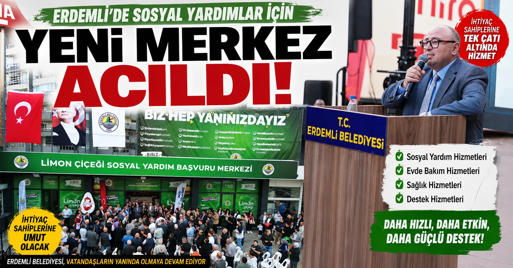 Erdemli’de Sosyal Yardımlar İçin Yeni Merkez Açıldı